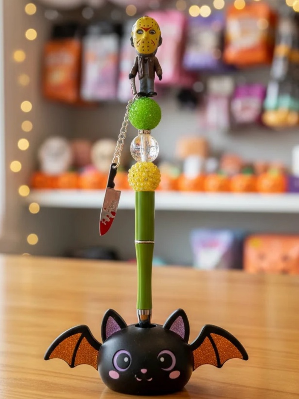 New Friday The 13th Jason-Themed beaded Pen Green